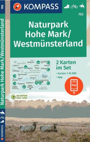 Kompass wandelkaart KP-753 NP Hohe Mark 9783991215820  Kompass Wandelkaarten Kompass Nordrhein-Westfalen  Wandelkaarten Münsterland