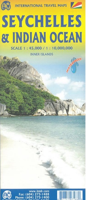 ITM Seychelles & Indian Ocean | landkaart, autokaart 1:45.000 / 1:1.000.000 9781771297288  International Travel Maps   Landkaarten en wegenkaarten Malediven, Seychellen