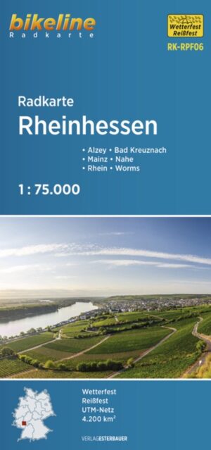 fietskaart Rheinhessen, 1:75.000 (RPF06) 9783711100207  Esterbauer Bikeline Radkarten  Fietskaarten Pfalz, Deutsche Weinstrasse, Rheinhessen
