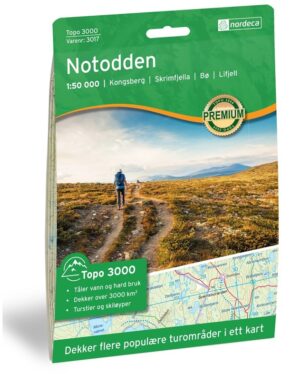 NO-3017 Notodden | topografische wandelkaart 1:50.000 7046660030172  Nordeca Topo 3000  Wandelkaarten Zuid-Noorwegen