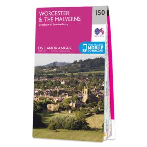 LR-150  Worcester + The Malverns | topografische wandelkaart 9780319262481  Ordnance Survey Landranger Maps 1:50.000  Wandelkaarten Birmingham, Cotswolds, Oxford