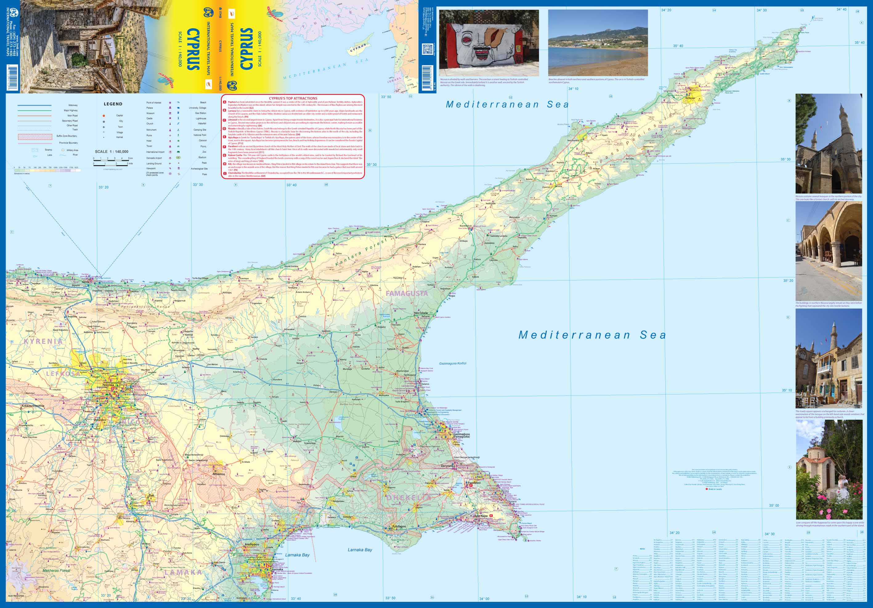 ITM Cyprus | landkaart, autokaart 1:140.000 9781771291712 International Travel Maps Landkaarten en wegenkaarten Cyprus ITM Cyprus | landkaart, autokaart 1:140.000 9781771291712 International Travel Maps Landkaarten en wegenkaarten Cyprus