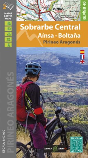wandelkaart Sobrarbe Central, Aínsa, Boltaña 1:40.000 9788480908740  Editorial Alpina   Fietsgidsen, Wandelkaarten Spaanse Pyreneeën