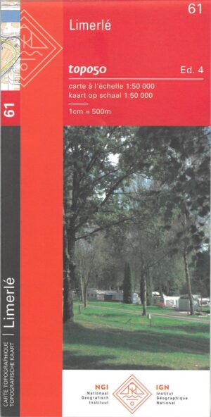 NGI-61  Limerlé (topografische kaart 1:50.000) 9789462355675  Nationaal Geografisch Instituut NGI Wallonië 1:50.000  Wandelkaarten Wallonië (Ardennen)