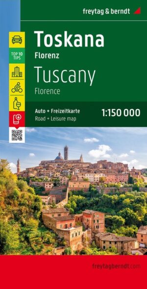 Toscane/ Florence | autokaart, wegenkaart 1:150.000 9783707902815  Freytag & Berndt Italië Wegenkaarten  Landkaarten en wegenkaarten Toscane, Florence