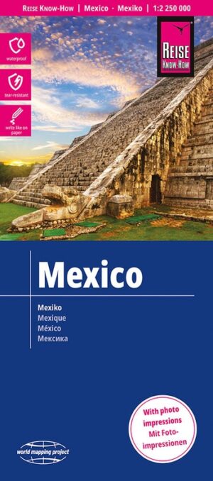 Mexico landkaart, wegenkaart 1:2.500.000 9783831773176  Reise Know-How Verlag WMP, World Mapping Project  Landkaarten en wegenkaarten Mexico (en de Maya-regio)