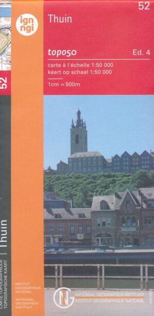 NGI-52  Thuin (topografische kaart 1:50.000) 9789462353992  Nationaal Geografisch Instituut NGI Wallonië 1:50.000  Wandelkaarten Wallonië (Ardennen)
