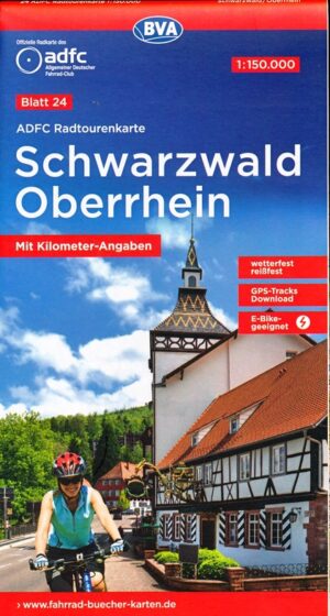 ADFC-24 Schwarzwald/Oberrhein (Zwarte Woud) | fietskaart 1:150.000 9783969901359  ADFC / BVA Radtourenkarten 1:150.000  Fietskaarten Zwarte Woud