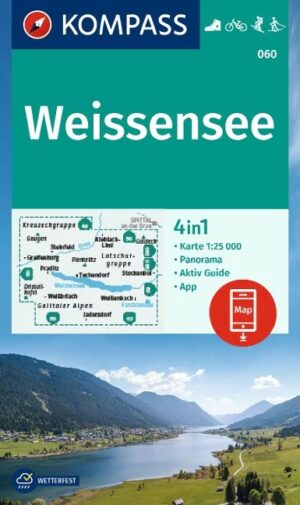 Kompass wandelkaart KP-060 Weissensee 9783991215073  Kompass Wandelkaarten Kompass Oostenrijk  Wandelkaarten Karinthië