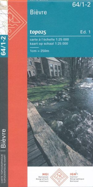 NGI-64/1-2 Bièvre  | topografische wandelkaart 1:25.000 9789462354487  Nationaal Geografisch Instituut NGI Wallonië 1:25.000  Wandelkaarten Wallonië (Ardennen)