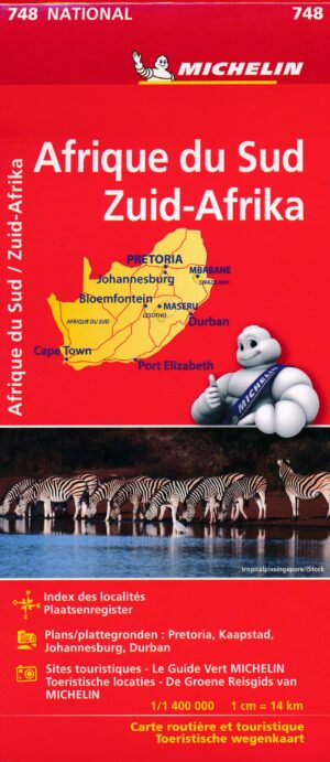 Michelin wegenkaart 748 Zuid-Afrika 1:1.400.000 9782067228986  Michelin   Landkaarten en wegenkaarten Zuid-Afrika