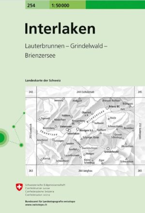 CH254 Interlaken [2018] 9783302002545  Bundesamt Normalblatt 1:50.000  Wandelkaarten Berner Oberland
