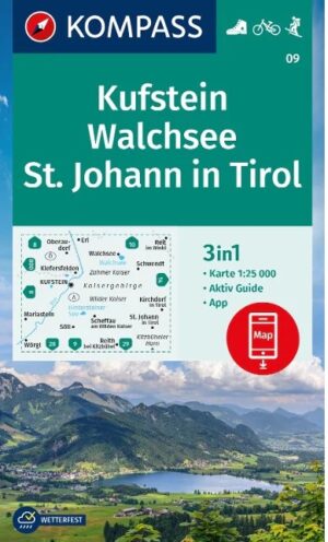 Kompass wandelkaart KP-09 Kufstein-Kaisergebirge 9783991215974  Kompass Wandelkaarten Kompass Oostenrijk  Wandelkaarten Tirol