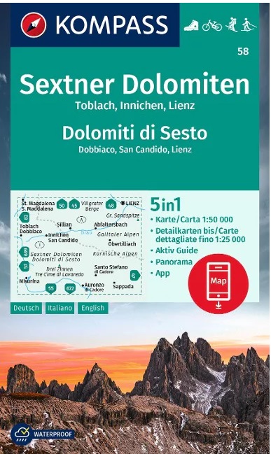 Kompass wandelkaart KP-58 Sextener Dolomiten 1:50.000 9783991217558 Kompass Wandelkaarten KP50 Zuid-Tirol, Dolomieten Wandelkaarten Zuid-Tirol, Dolomieten Kompass wandelkaart KP-58 Sextener Dolomiten 1:50.000 9783991217558 Kompass Wandelkaarten KP50 Zuid-Tirol, Dolomieten Wandelkaarten Zuid-Tirol, Dolomieten