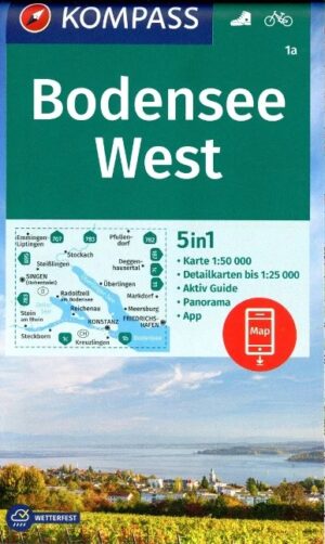Kompass wandelkaart KP-1a Bodensee West 1:50.000 9783991218166  Kompass Wandelkaarten Kompass Bodensee / Schw. Alb  Wandelkaarten Bodenmeer, Schwäbische Alb