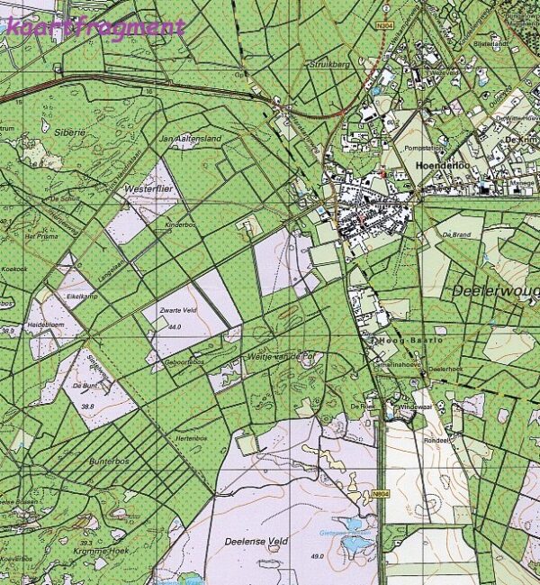 33C Hoenderloo topografische wandelkaart 1:25.000 TK25.33C  Kadaster / Geo-Informatie Top. kaarten Gelderland  Wandelkaarten Arnhem en de Veluwe