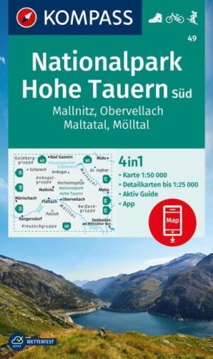 Kompass wandelkaart KP-49 NP Hohe Tauern Süd 9783991215127  Kompass Wandelkaarten Kompass Oostenrijk  Wandelkaarten Karinthië