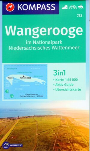 Kompass wandelkaart KP-733 Wangerooge 9783991217183  Kompass Wandelkaarten Kompass Ostfriesland  Wandelkaarten Ostfriesland