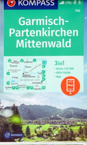 Kompass wandelkaart KP-790 Garmisch Partenkirchen/Mittenwald 9783991218159  Kompass Wandelkaarten Kompass Oberbayern  Wandelkaarten Beierse Alpen