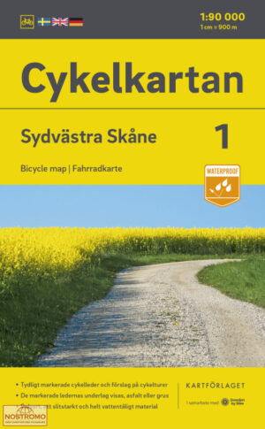 NC-01 fietskaart Sydvästra Skane (Zuidwest Skane) 1:90.000 9789189427174  Norstedts Cykelkartan Fietskaarten Zweden  Fietskaarten Zuid-Zweden