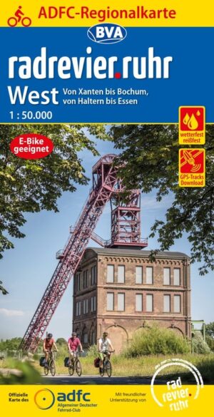 Radrevier Ruhr West fietskaart 1:75.000 9783969900437  ADFC / BVA ADFC Regionalkarte  Fietskaarten Ruhrgebied