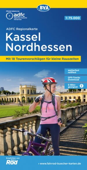 Kassel, Nordhessen omgeving | fietskaart 1:75.000 9783969901090  ADFC / BVA ADFC Regionalkarte  Fietskaarten Noord- en Midden-Hessen, Kassel