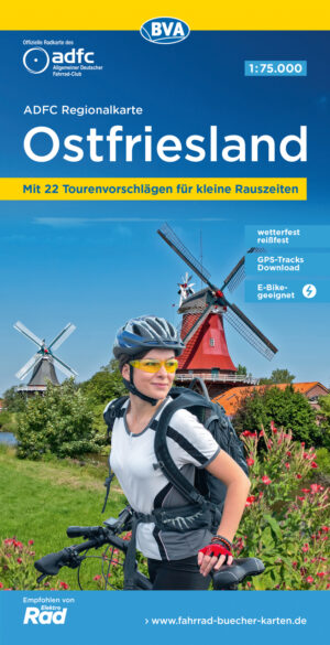 Ostfriesland fietskaart 1:75.000 9783969901748  ADFC / BVA ADFC Regionalkarte  Fietskaarten Ostfriesland