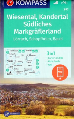 Kompass wandelkaart KP-897  Wiesental, Kandertal 1:25.000 9783991216919  Kompass Wandelkaarten Kompass Zwarte Woud  Wandelkaarten Zwarte Woud