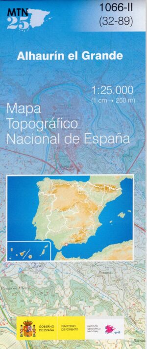Hoja 1066-2 Alhaurín El Grande | topografische wandelkaart 1:25.000 9788441645417  CNIG Spanje 1:25.000  Wandelkaarten Prov. Málaga & Granada, Grazalema, Sierra Nevada