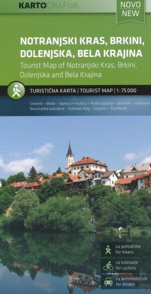 Notranjski Kras, Brkini, Dolenjska, Bela Krajina | kaart 1:75.000 3830048521062  Kartografija   Fietskaarten, Landkaarten en wegenkaarten Slovenië