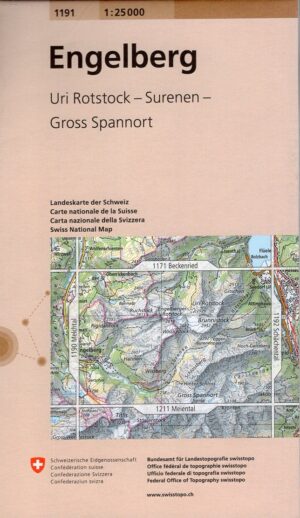topografische wandelkaart CH-1191  Engelberg [2023] 9783302011912  Bundesamt / Swisstopo LKS 1:25.000 Midden/Oost-Zw.  Wandelkaarten Midden- en Oost-Zwitserland
