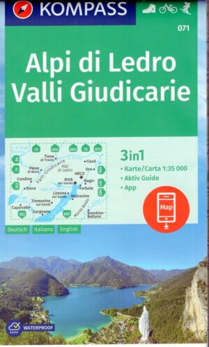 Kompass wandelkaart KP-071  Alpi di Ledro -  Valli Giudicarie 9783991540250  Kompass Wandelkaarten KP25 Zuid-Tirol, Dolomieten  Wandelkaarten Gardameer, Zuid-Tirol, Dolomieten