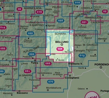 TAB-024 Prealpi e Dolomiti Bellunesi | Tabacco wandelkaart 9788883151712 Tabacco Tabacco 1:25.000 Wandelkaarten Zuid-Tirol, Dolomieten TAB-024 Prealpi e Dolomiti Bellunesi | Tabacco wandelkaart 9788883151712 Tabacco Tabacco 1:25.000 Wandelkaarten Zuid-Tirol, Dolomieten