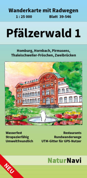 NaturNavi 39-546 wandelkaart Pfälzerwald 1 (Pirmasens, Zweibrücken) 1:25.000 9783960991038  NaturNavi Wanderkarten mit Radwegen  Wandelkaarten Pfalz, Deutsche Weinstrasse, Rheinhessen