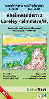 NaturNavi 40-555 wandelkaart Rheinwandern 1 (Loreley - Simmern) 1:25.000 9783960991113  NaturNavi Wanderkarten mit Radwegen  Wandelkaarten Mittelrhein, Lahn, Westerwald