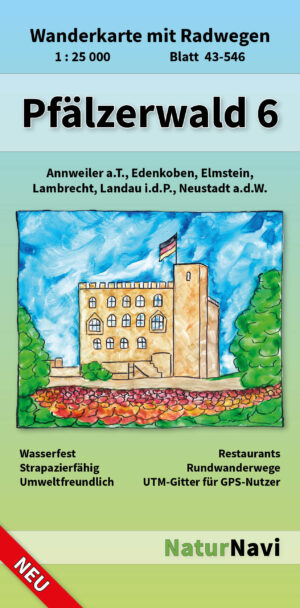 NaturNavi 43-546 wandelkaart Pfälzerwald 6 (Neustadt, Weinstrasse) 1:25.000 9783960991465  NaturNavi Wanderkarten mit Radwegen  Wandelkaarten Pfalz, Deutsche Weinstrasse, Rheinhessen