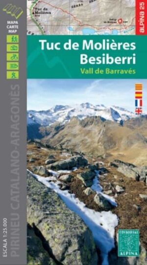 wandelkaart Tuc de Molières, Besiberri 1:25.000 9788480909068  Editorial Alpina   Wandelkaarten Spaanse Pyreneeën