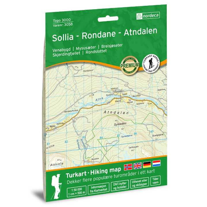 NO-3058 Sollia - Rondane - Atndalen | topografische wandelkaart 7046660030585 Nordeca Topo 3000 Wandelkaarten Midden-Noorwegen, Zuid-Noorwegen NO-3058 Sollia - Rondane - Atndalen | topografische wandelkaart 7046660030585 Nordeca Topo 3000 Wandelkaarten Midden-Noorwegen, Zuid-Noorwegen