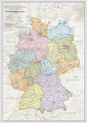 wandkaart Duitsland staatkundig 42 x 60 cm 9781913834678  MAPS International Political Classic Maps  Wandkaarten Duitsland