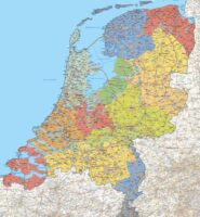 Wandkaart van Nederland van Kurk 100 x 140 cm KURKNL  Kurkwandkaarten   Wandkaarten Nederland