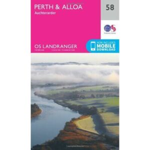 LR-058  Perth + Alloa, Auchterarder | topografische wandelkaart 9780319261569  Ordnance Survey Landranger Maps 1:50.000  Wandelkaarten de Schotse Hooglanden (ten noorden van Glasgow / Edinburgh)