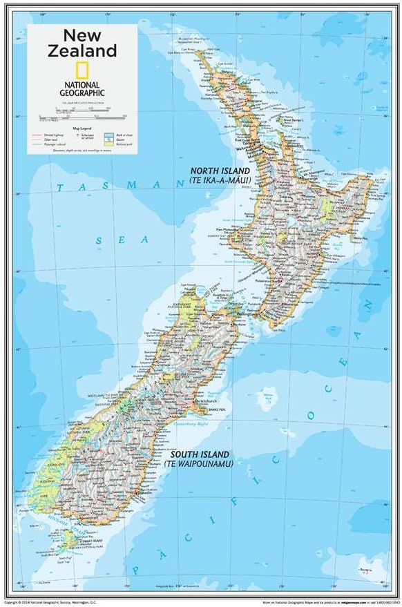New Zealand Flat | wandkaart 9781597756334 National Geographic Wandkaarten Nieuw Zeeland New Zealand Flat | wandkaart 9781597756334 National Geographic Wandkaarten Nieuw Zeeland