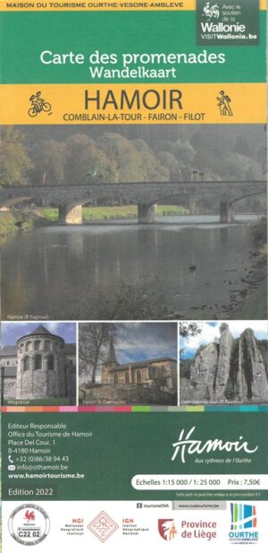 wandelkaart Hamoir-sur-Ourthe  1:25.000 9789462355804  NGI / VVV NGI / VVV wandelkaarten  Wandelkaarten Wallonië (Ardennen)