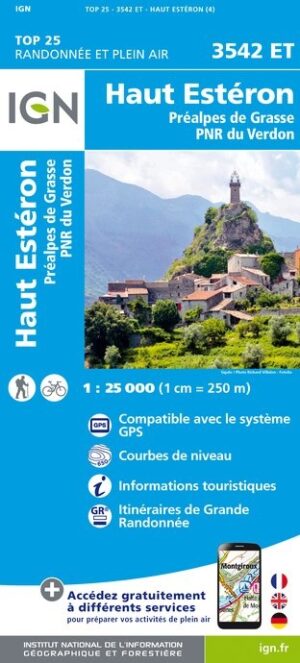 wandelkaart 3542ET Haut Estéron 1:25.000 9782758545705  IGN IGN 25 Franse Alpen/ zuidhelft  Wandelkaarten Mercantour, Alpes-Maritimes