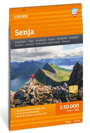 CAL-017  Senja wandelkaart 1:50.000 9789189541450  Calazo Calazo Noorwegen noord  Wandelkaarten Noors Lapland