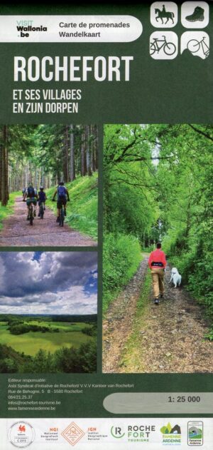 wandelkaart e.o. Rochefort 1:25.000 9789462356351  NGI / VVV NGI / VVV wandelkaarten  Wandelkaarten Wallonië (Ardennen)