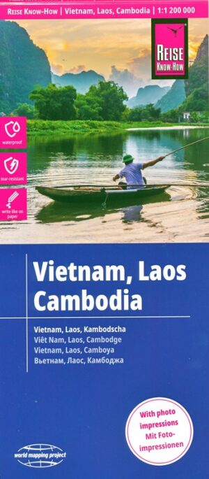 Vietnam, Cambodja, Laos | landkaart, wegenkaart 1:1.200.000 9783831774500  Reise Know-How Verlag WMP, World Mapping Project  Landkaarten en wegenkaarten Indochina
