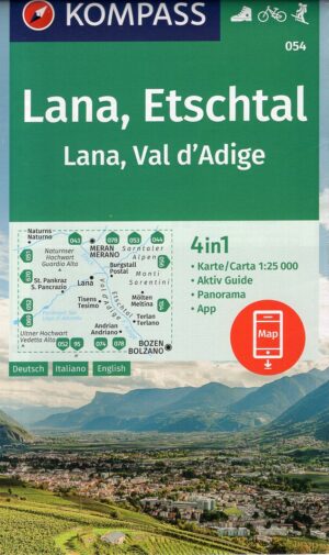 Kompass wandelkaart KP-054 Lana, Etschtal 1:25.000 9783991219767  Kompass Wandelkaarten KP25 Zuid-Tirol, Dolomieten  Wandelkaarten Zuid-Tirol, Dolomieten