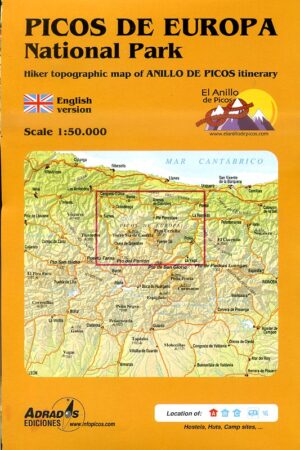 wandelkaart Picos de Europa National Park (met de Anillo de Picos) 1:50.000 9788493317775  Adrados   Meerdaagse wandelroutes, Wandelkaarten Picos de Europa