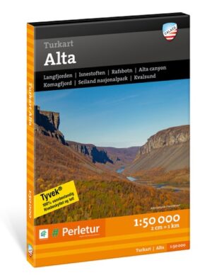 CAL-005  Turkart Alta wandelkaart 1:50.000 9789188779571  Calazo Calazo Noorwegen noord  Wandelkaarten Noors Lapland